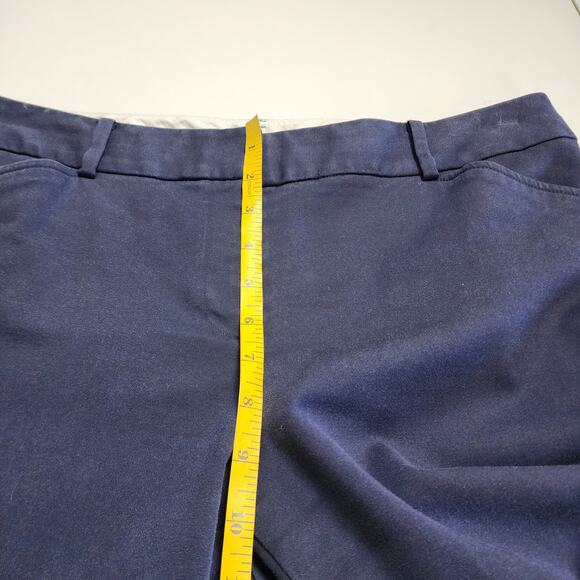 Talbots Womens Hampshire Ankle Trouser Pants 12P Navy Blue Button Cuff Stretch - Picture 11 of 13